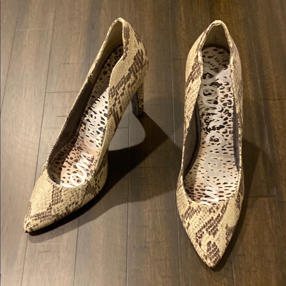 Sam Edelman Brown Snakeskin Heels